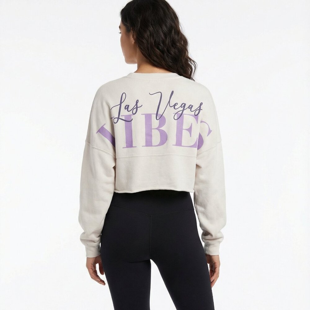 Las Vegas Vibes Spirit Jersey White Cropped Tshirt Longsleeves